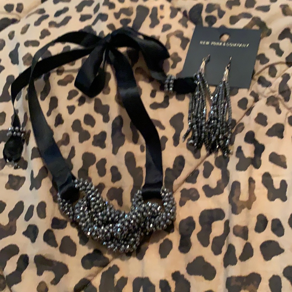 High fashion choker and earrings